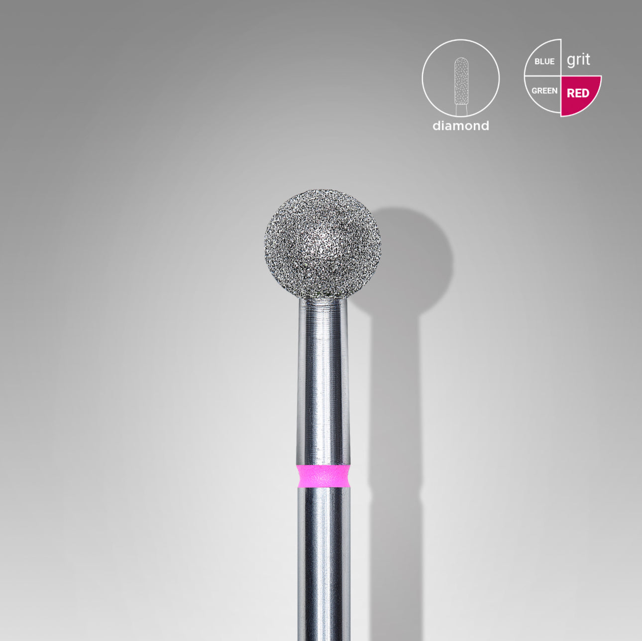 Diamond Nail Bit Ball 5mm Red