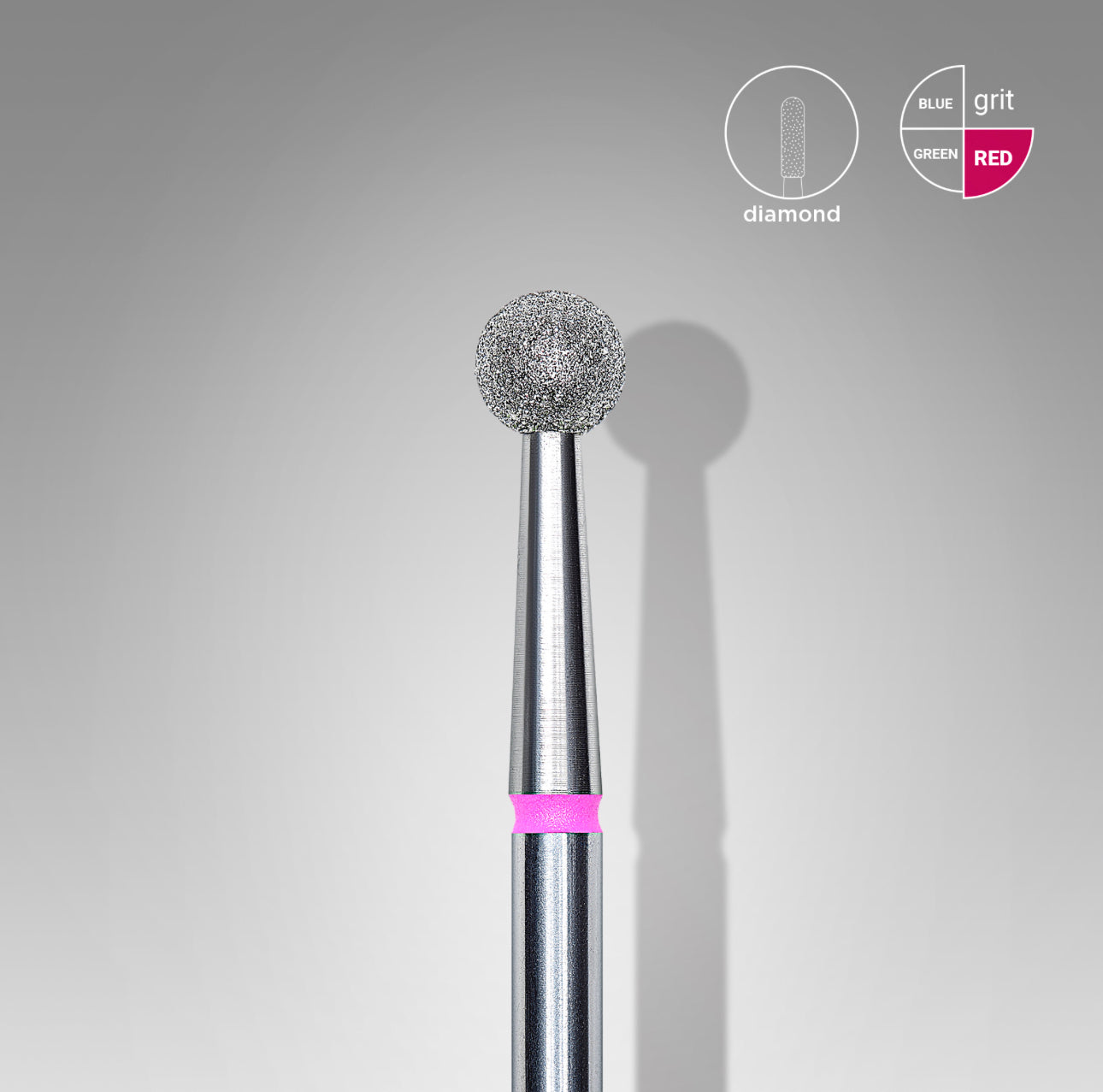 Diamond Nail Bit Ball 4mm Red