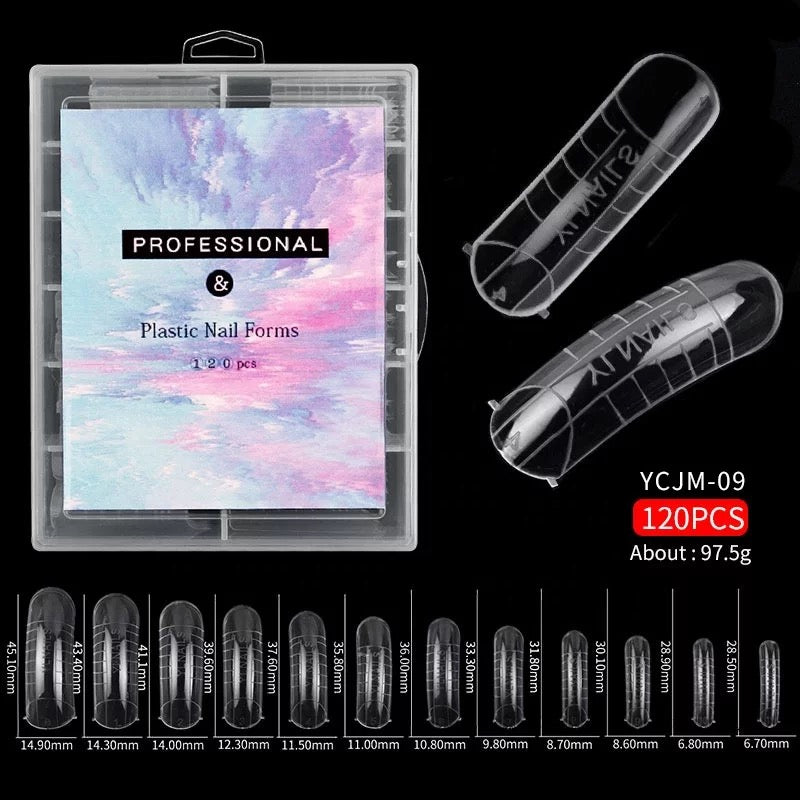 Plastic forms for nail extension