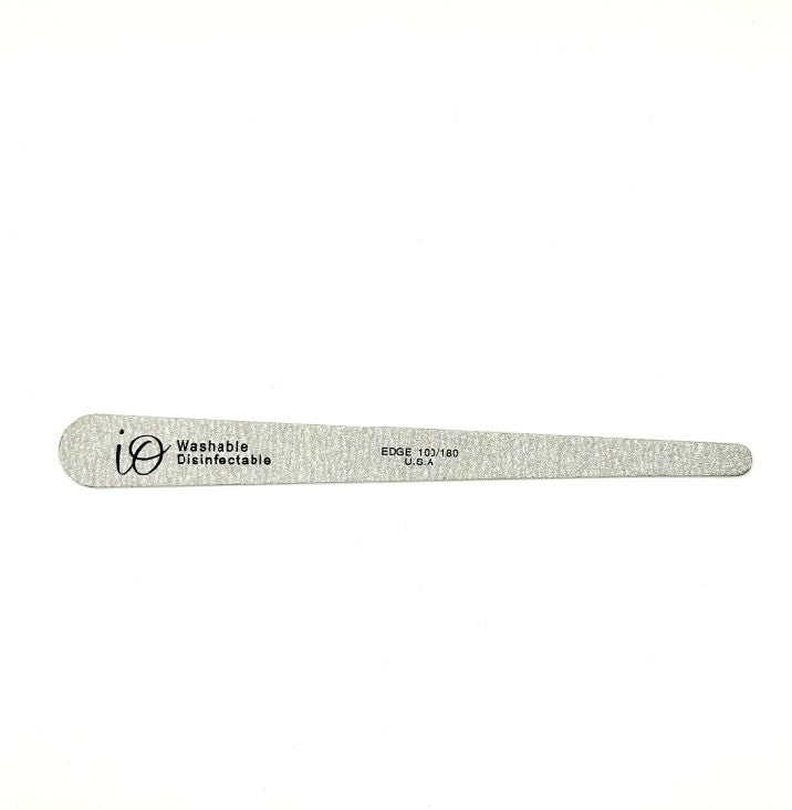 IO Slim Tapered Nail File 100/180 Grit – Washable & Disinfectable – Silver