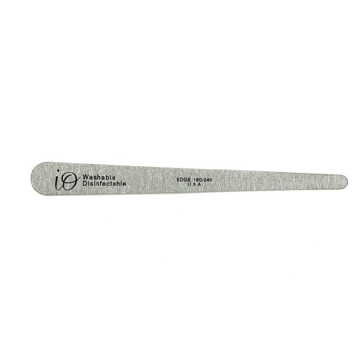 IO Slim Tapered Nail File 180/240 Grit – Washable & Disinfectable – Silver