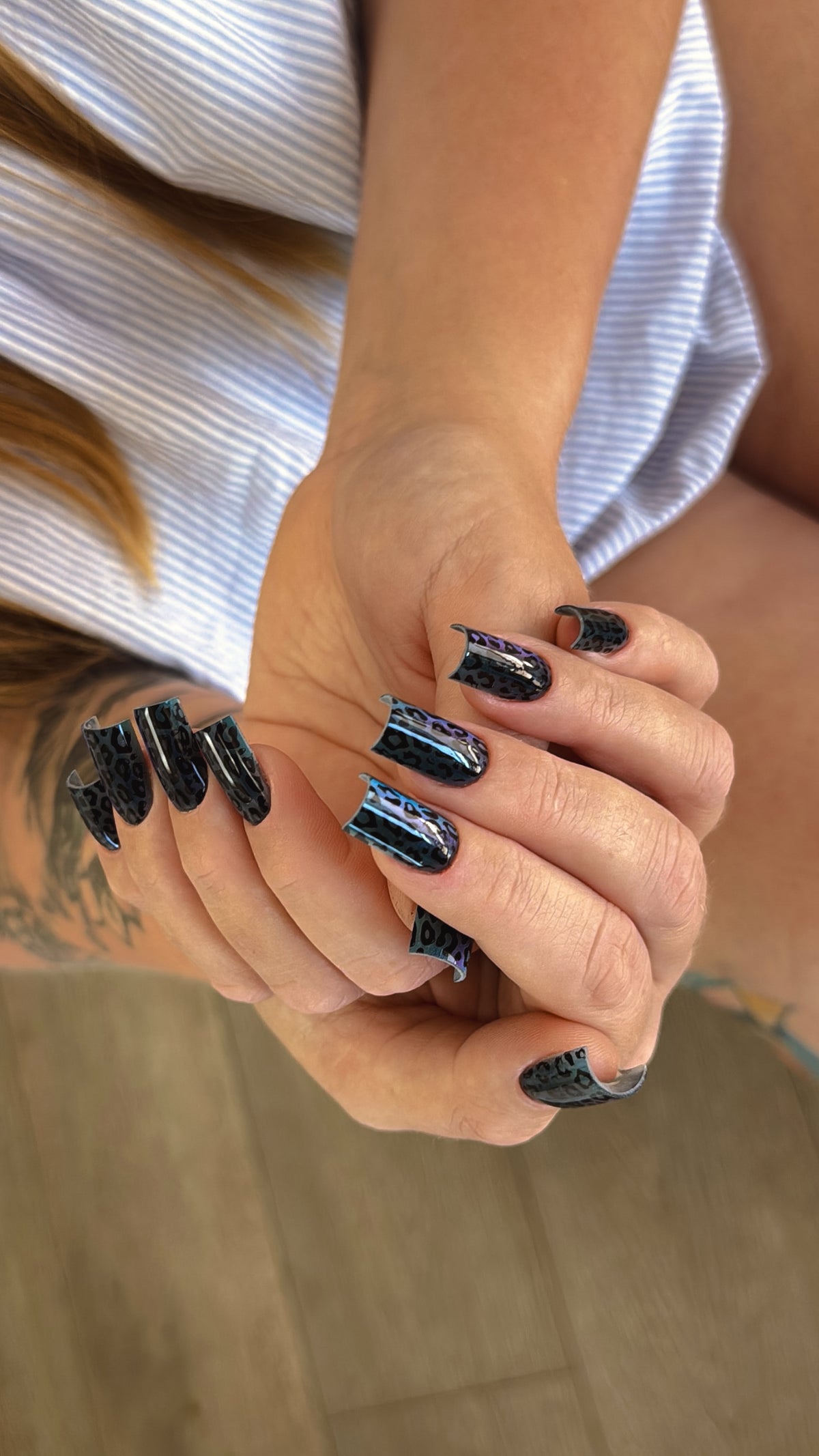 Ocean Night Korean Cat Eye gel polish #14 by Profi Nails, 10 ml professional magnetic gel color.