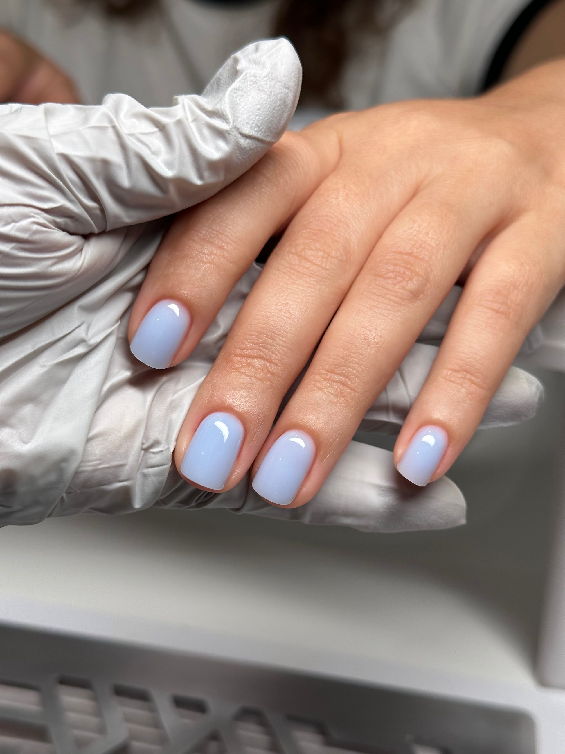 Wave Hard Gel close-up for blue-green nail art and overlays