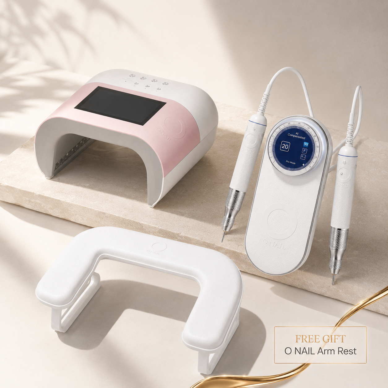 O NAIL AI Pro Equipment Bundle – Drill, Lamp & Free Arm Rest