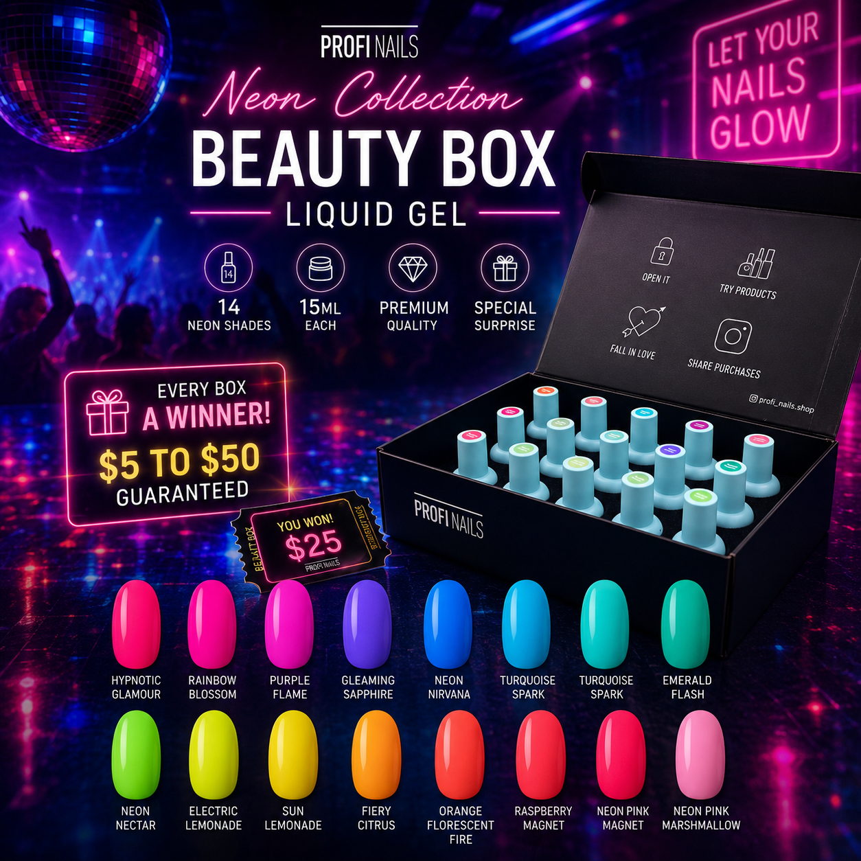 Neon Collection - Beauty Box - Liquid Gel