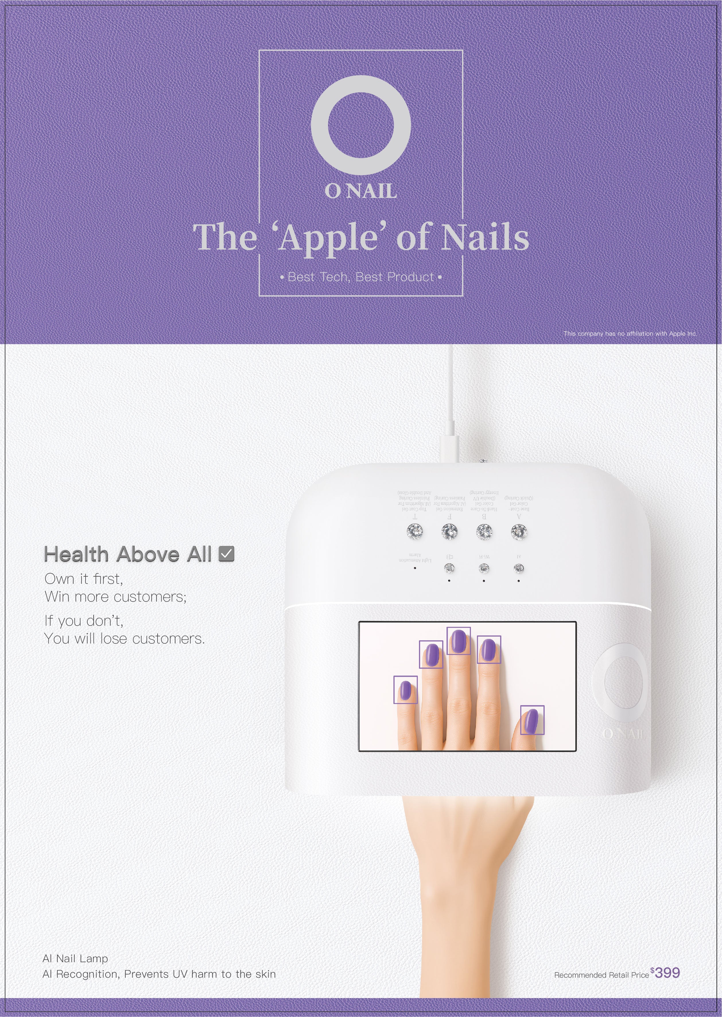 AI NAIL LAMP ホワイト O Nail AI Nail Lamp – Its Amazing Inc
