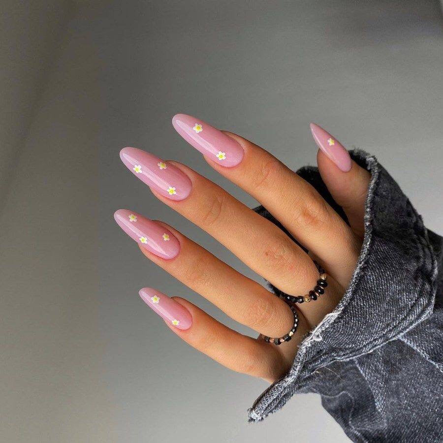 Warm rosy nude builder gel for bridal-inspired salon nail designs