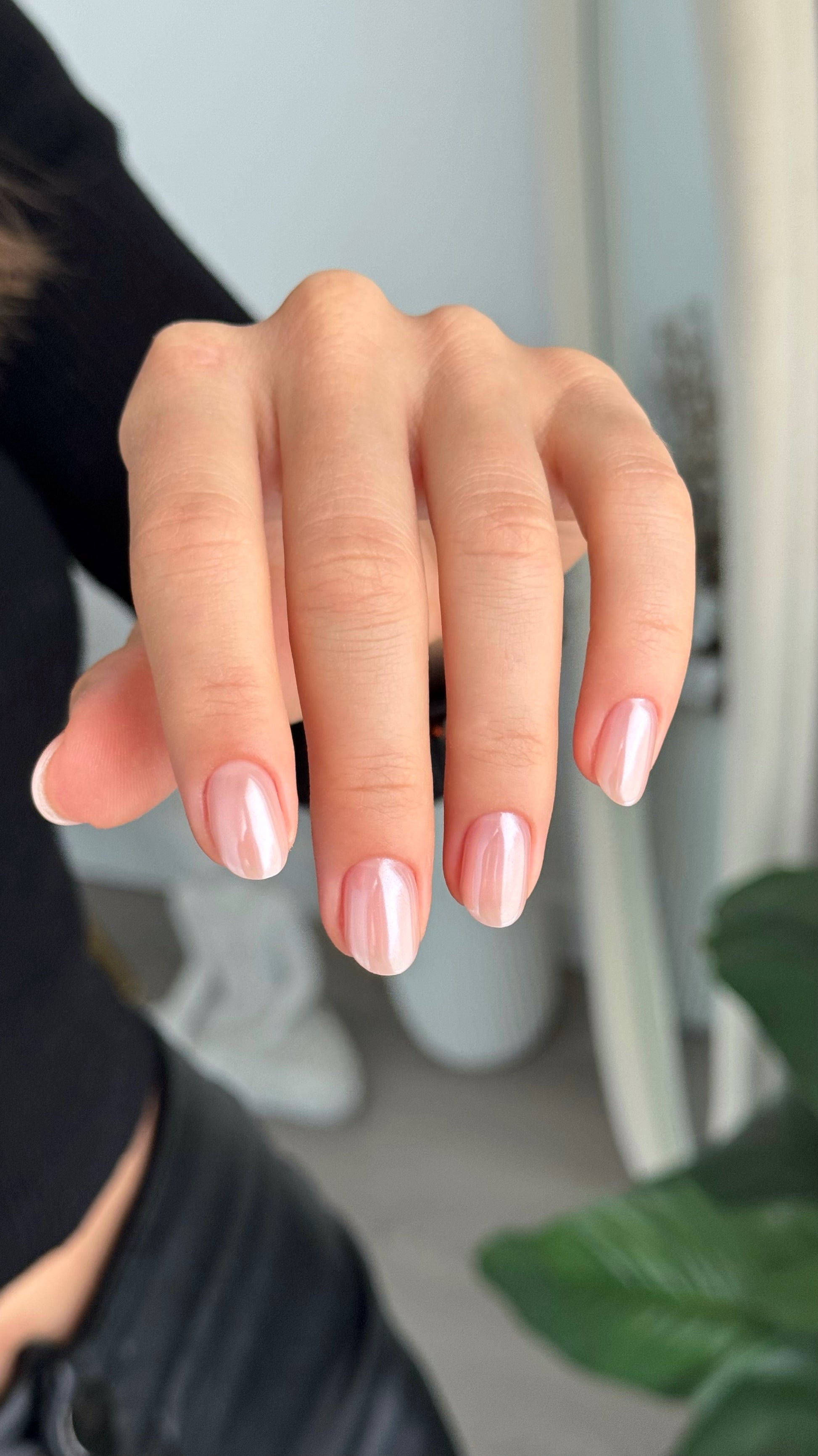 Elegant Powdery Pearl Nail Trend