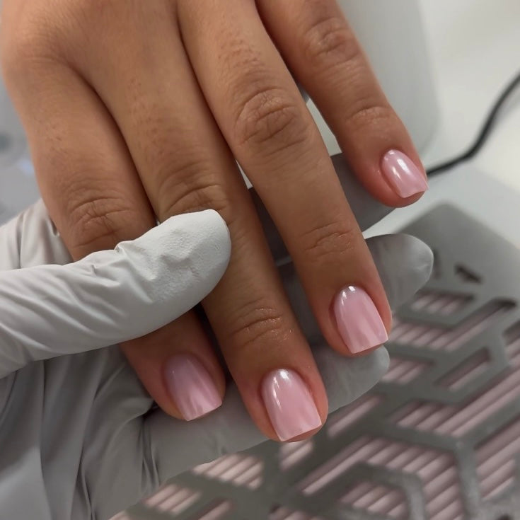 Barbie UV LED builder gel for bright pink structured manicures