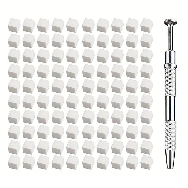 Soft Nail Art Sponges with Grabbing Pen set by Profi Nails, including 100 sponge pieces for ombré and gradient nail designs.
