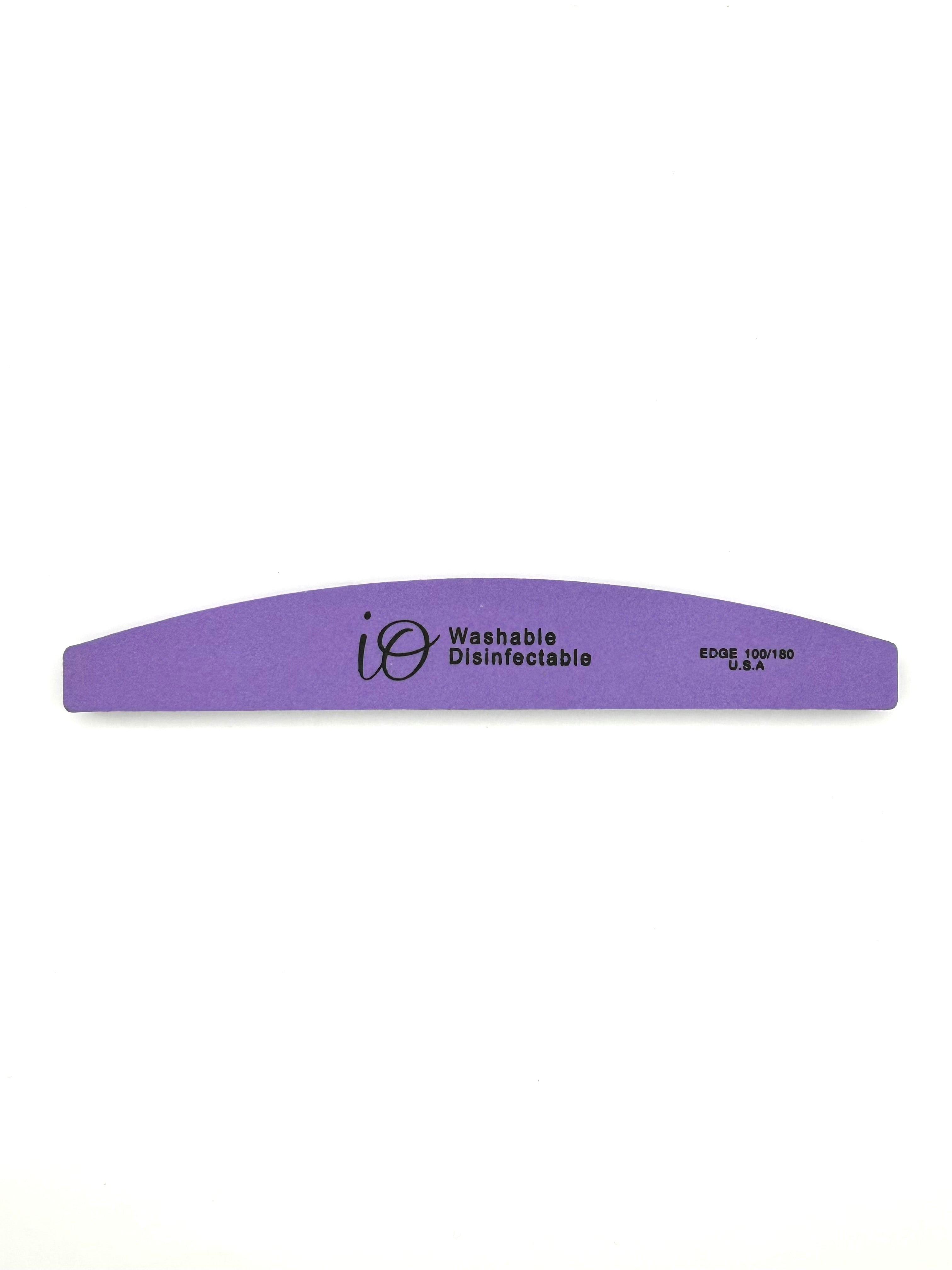 IO Banana Nail File 100/180 Grit – Washable & Disinfectable – Purple Curve File