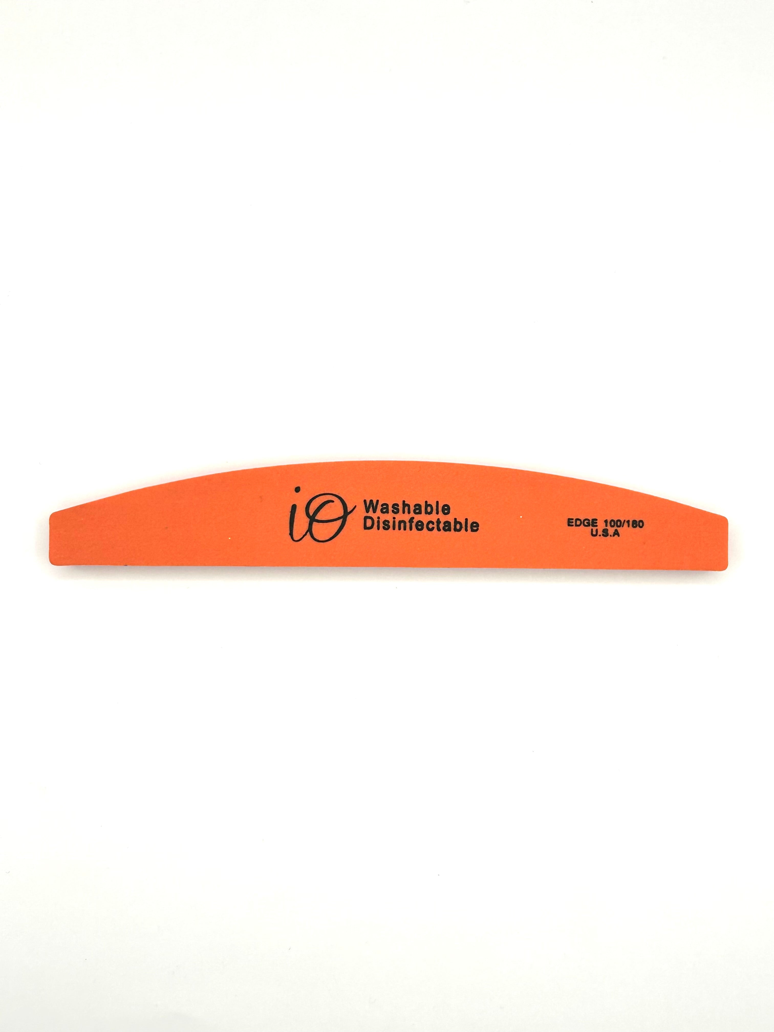 IO Banana Nail File 100/180 Grit – Washable & Disinfectable – Orange Curve File