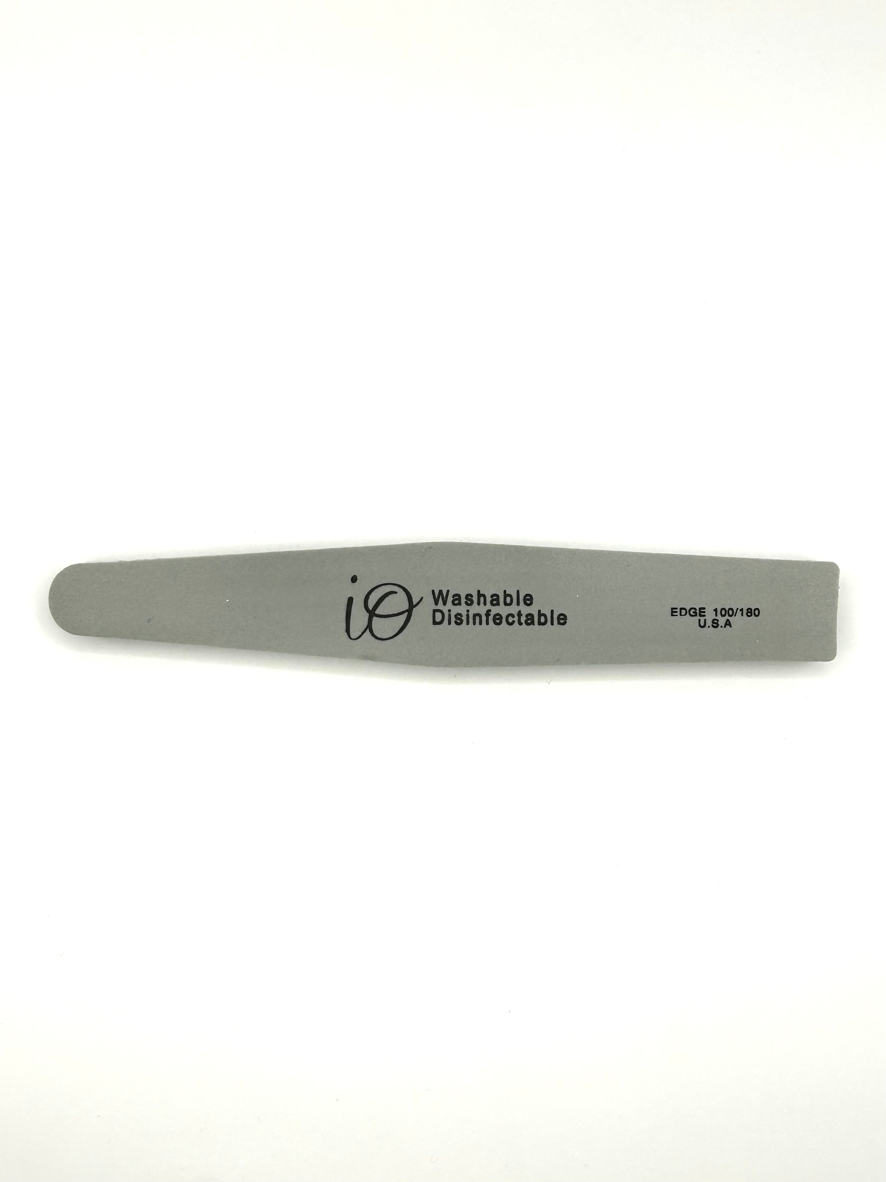 IO Straight Nail File 100/180 Grit – Washable & Disinfectable – Grey Edge File