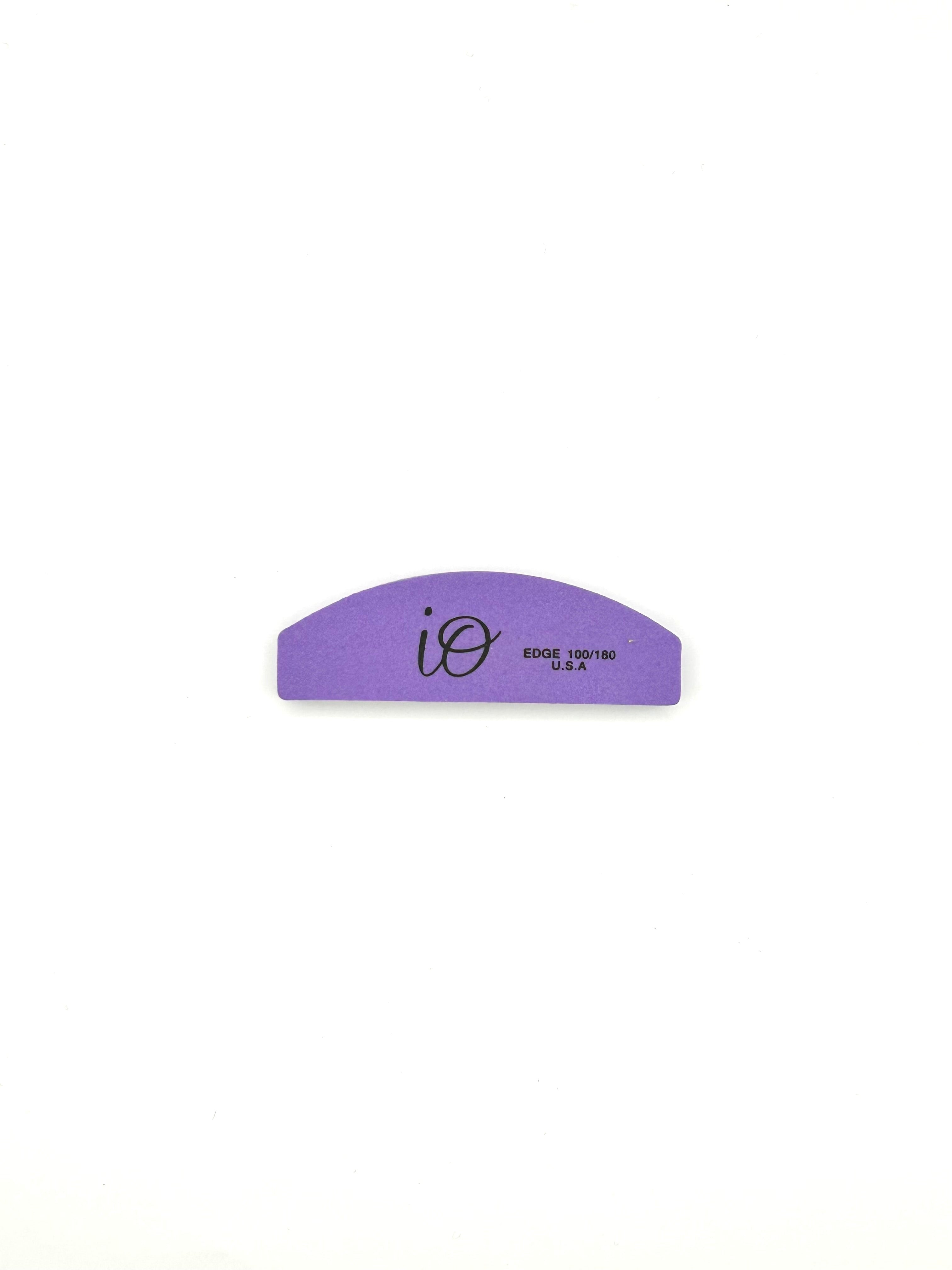 IO Mini Half-Moon Nail File 100/180 Grit – Compact Washable & Disinfectable – Purple
