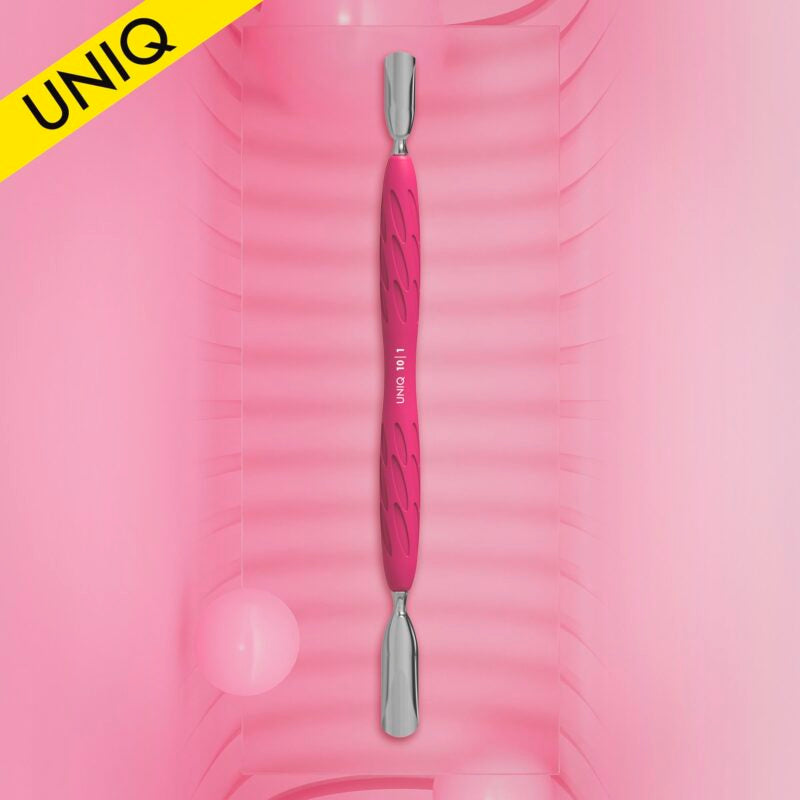 Manicure pusher with silicone handle “Gummy” UNIQ 10 TYPE 1 (wide rounded pusher + narrow rounded pusher)