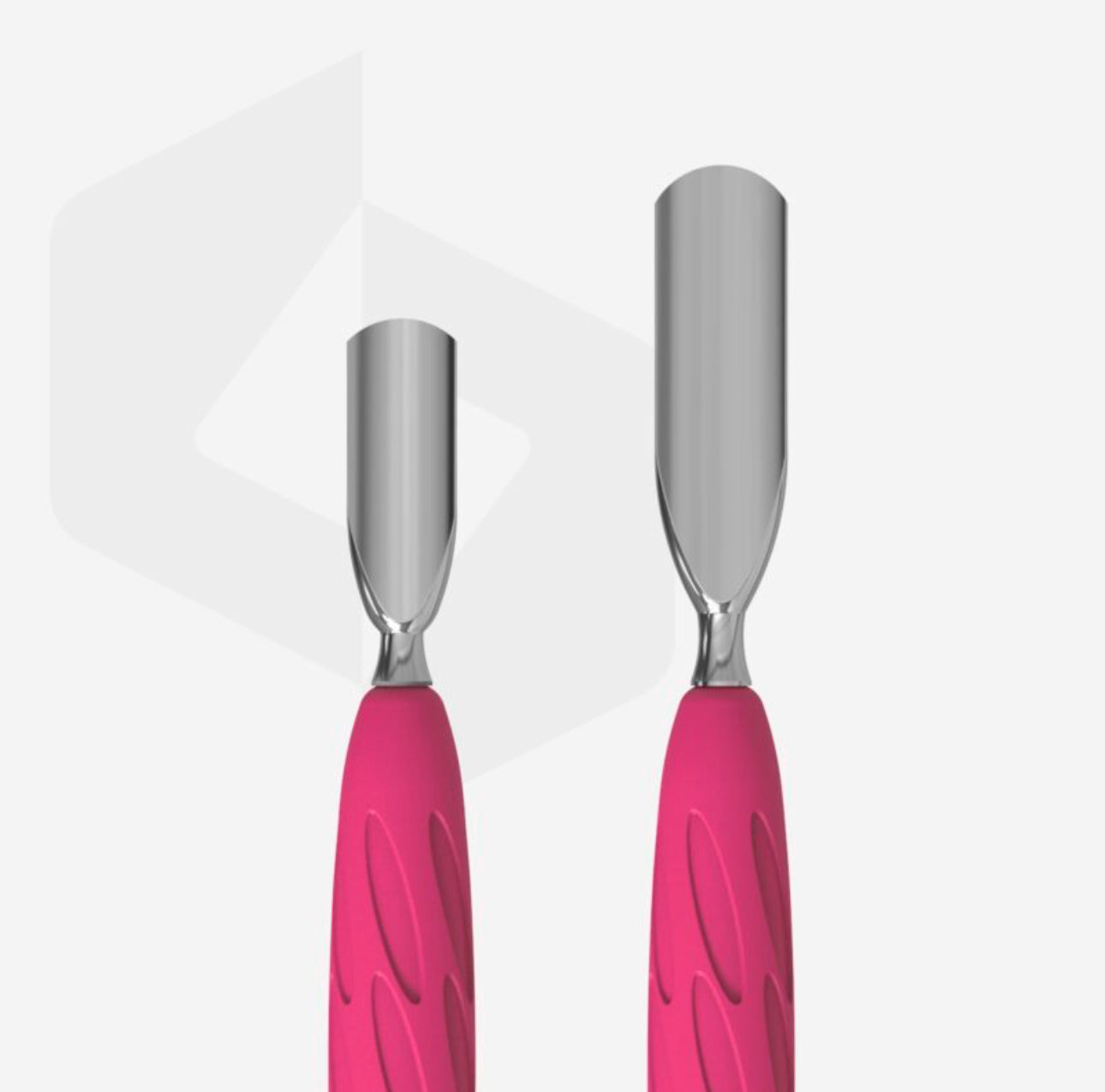Manicure pusher with silicone handle “Gummy” UNIQ 10 TYPE 1 (wide rounded pusher + narrow rounded pusher)