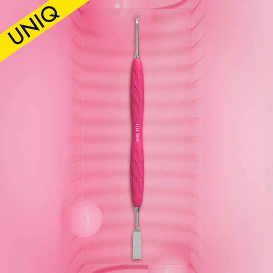Manicure pusher with silicone handle “Gummy” UNIQ 11 TYPE 1 (flat straight pusher + ring)