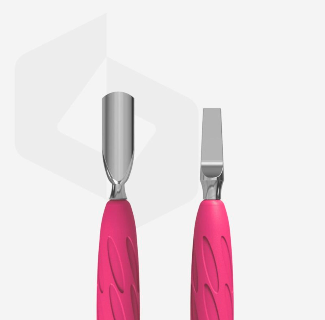 Manicure pusher with silicone handle “Gummy” UNIQ 10 TYPE 5 (narrow rounded pusher + wide blade)