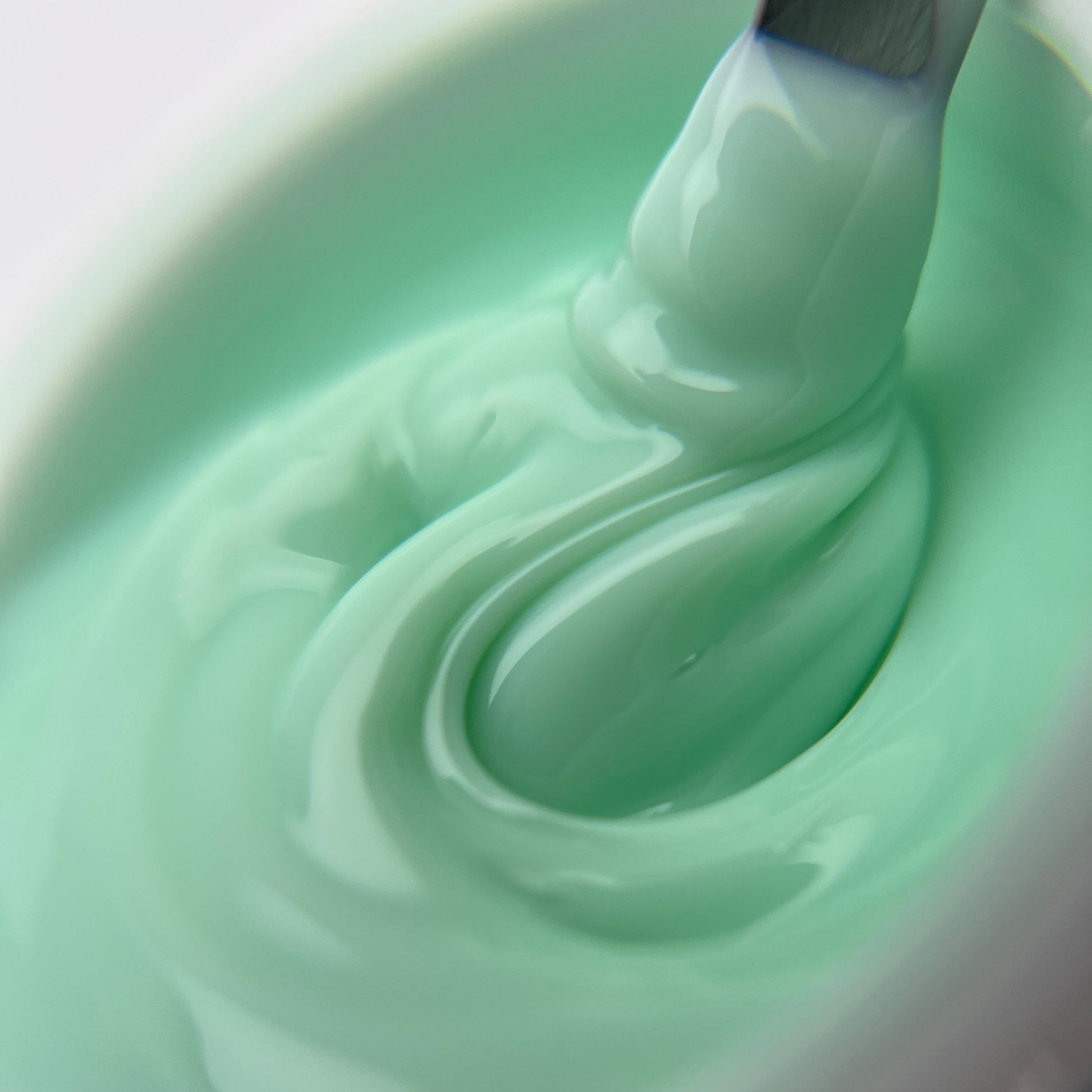 Mint UV LED builder gel for soft green structured manicures