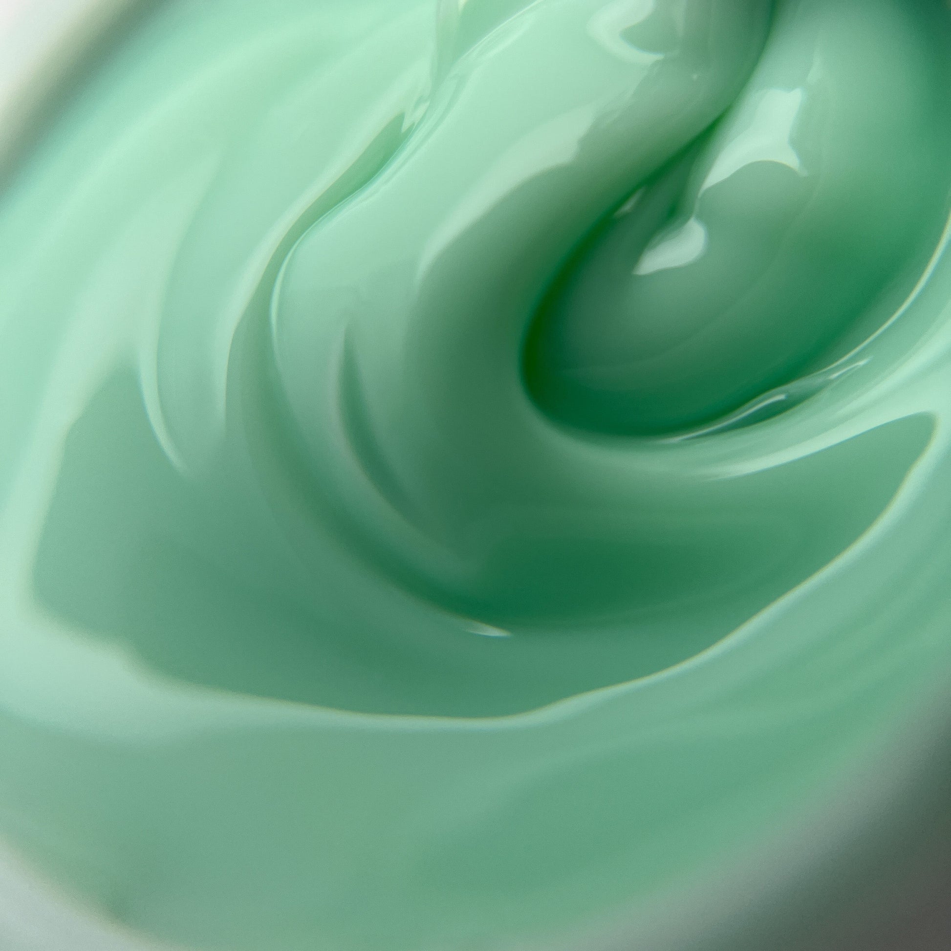 Soft mint builder gel for spring salon nail designs