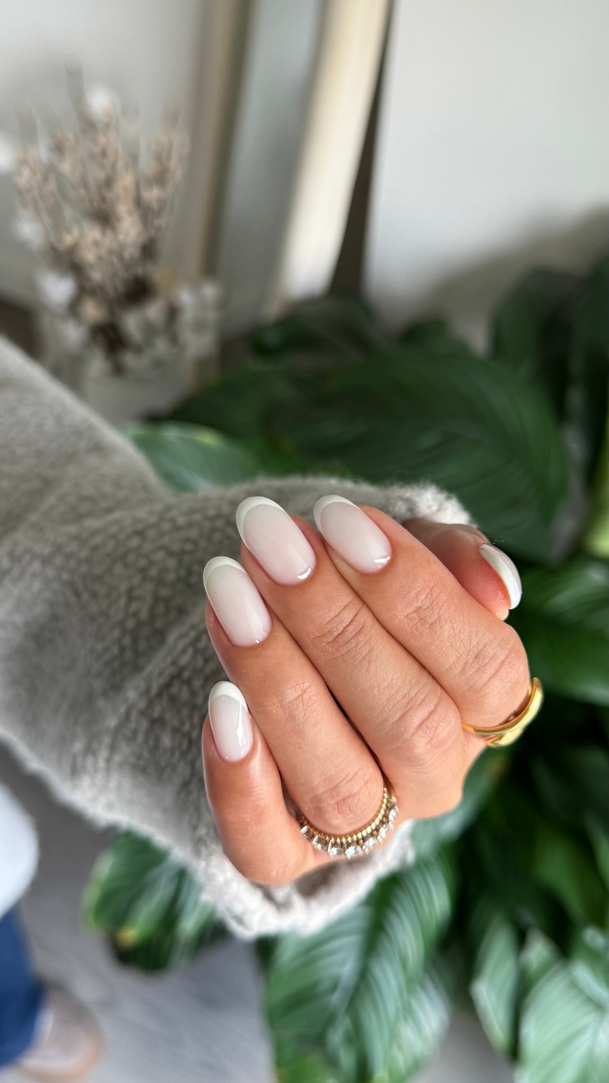Soft neutral builder gel for minimalist salon nail designs