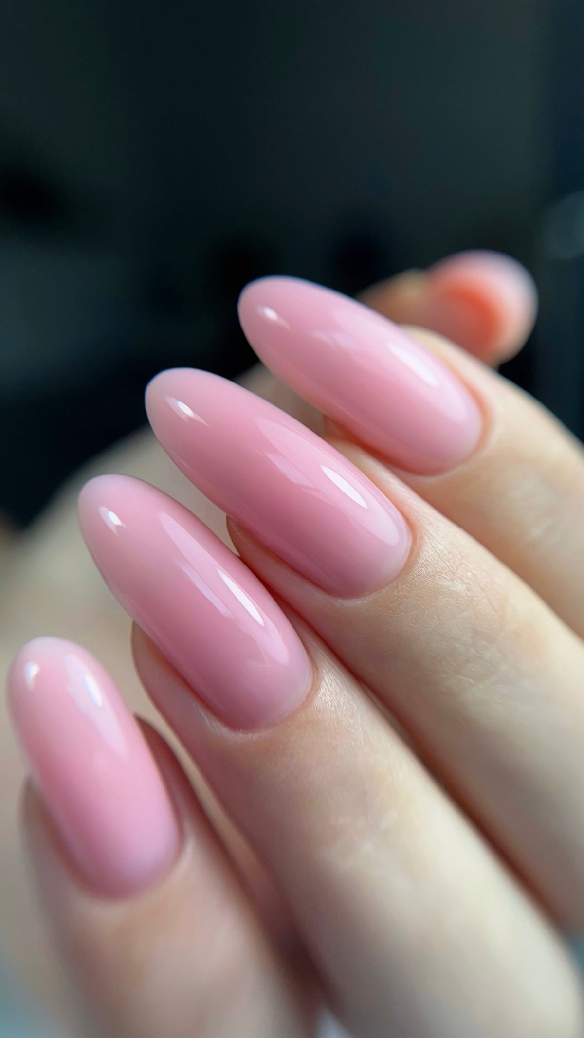 Soft pink nude hard gel for structured gel manicures