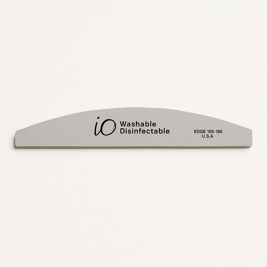 IO Banana Nail File 100/180 Grit – Washable & Disinfectable – Grey Curve File