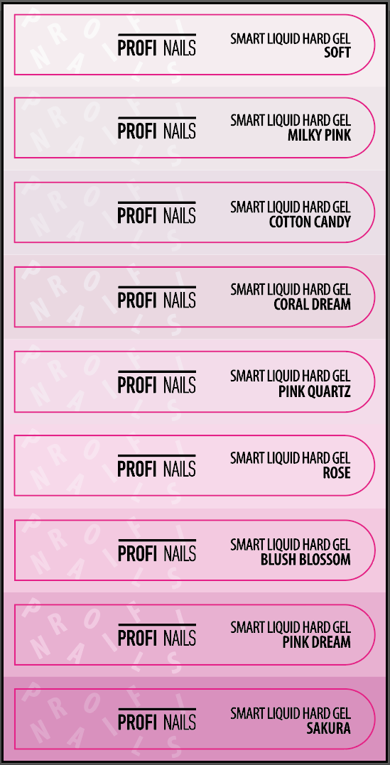 Profi Nails Rose Collection full set of nail swatch tip stickers for organized salon color sample displays.
