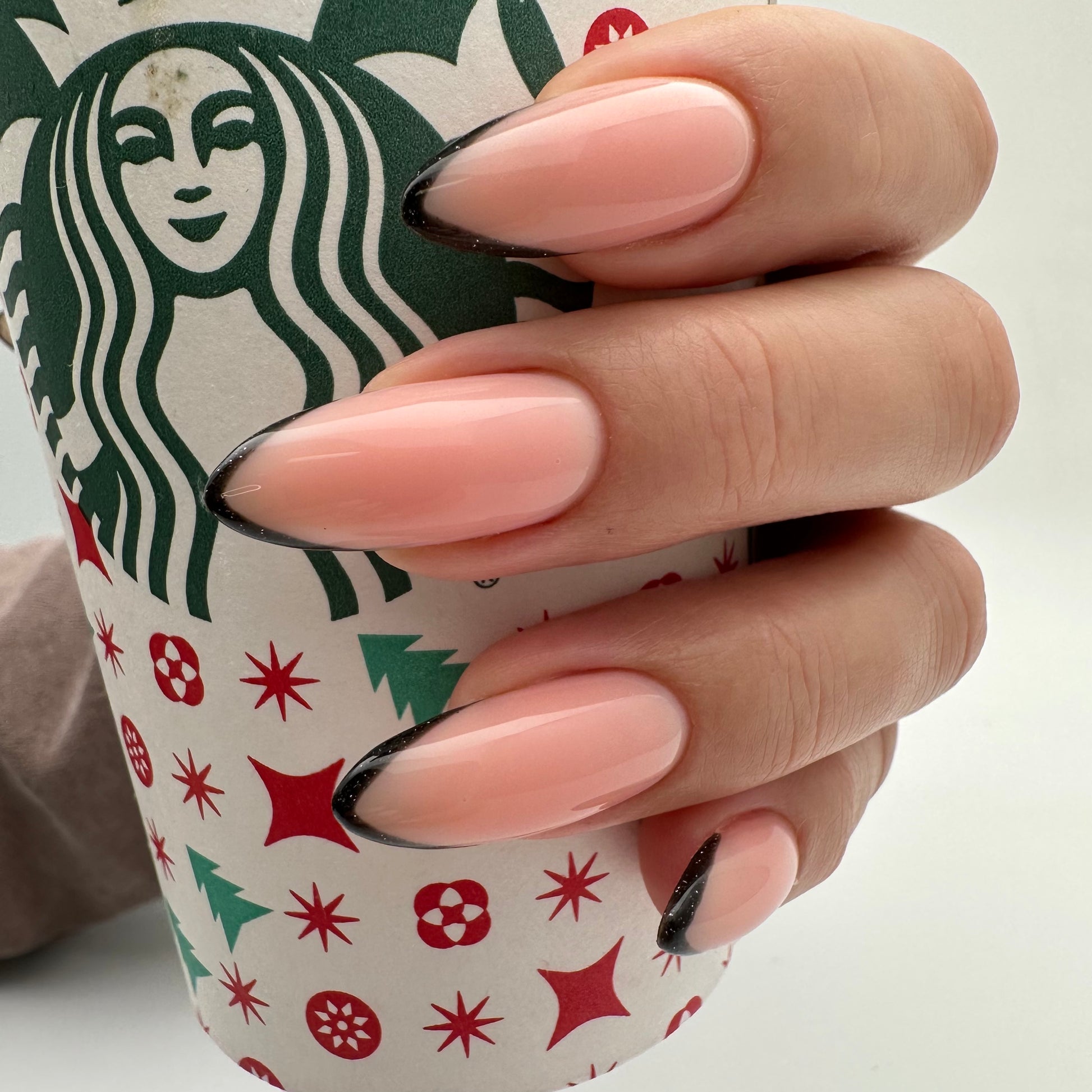 Soft peach builder gel for elegant salon nail designs